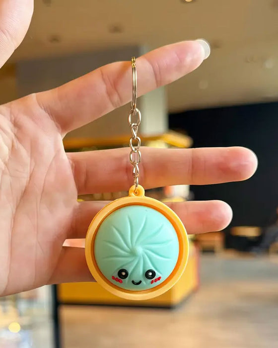 Söt Dumpling Tryckbar Glöd Squishies Fidget Nyckelring