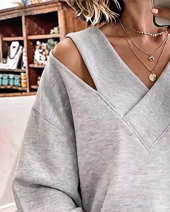 Sweatshirt V-Hals Bar Axel Asymmetrisk Slits