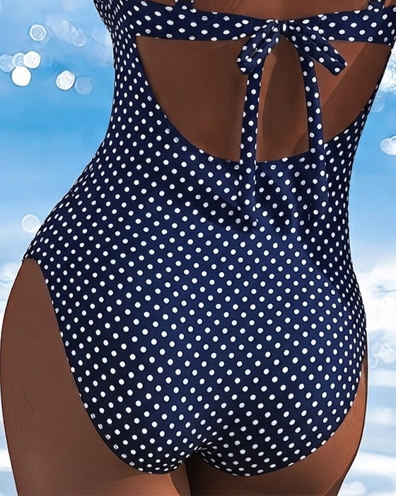 One-Piece Prickig Slips Mesh Patchwork