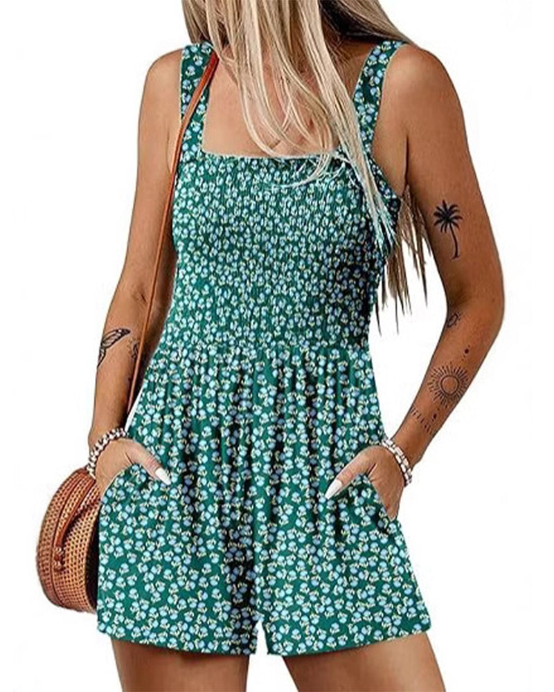 Hoppdräkt blommig avslappnad bandshorts