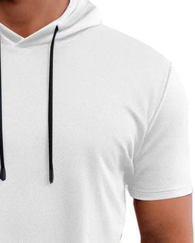 T-Shirt Hoodie Snabbtorka Kort Ärm