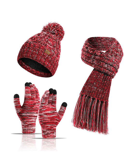 Tresats Mössa Stickad Ull