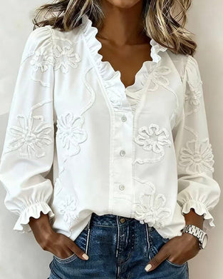 Blus Ruffle Bubbel Ärm