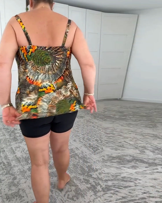 Baddräkt Tvådelad Tryckt Boxershorts