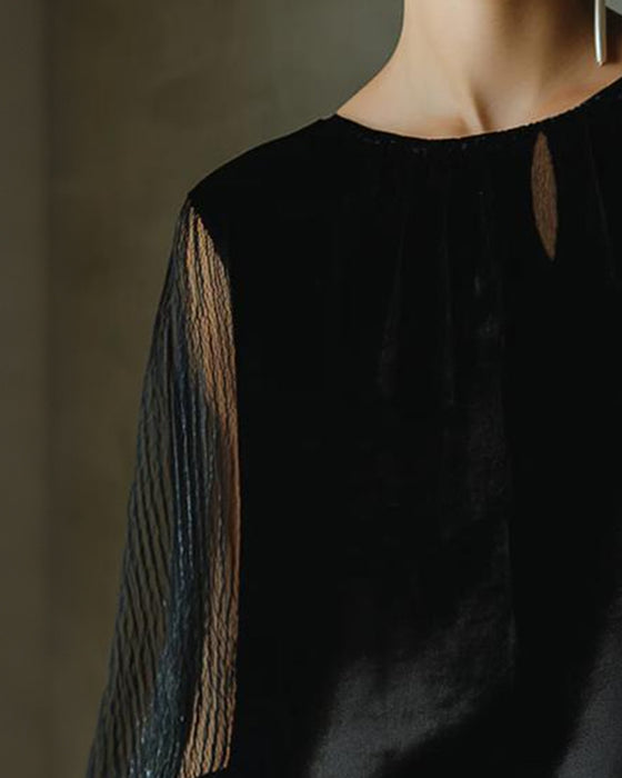 Modig Enfärgad Blus Med Lyktärmar