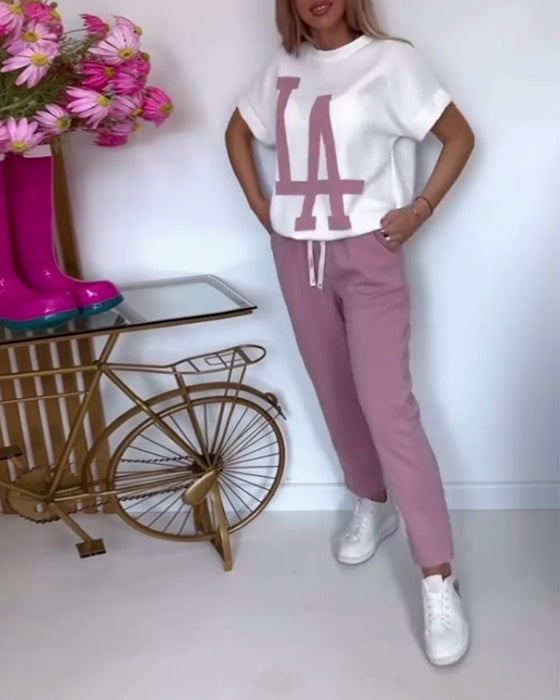 Sätt Casual Letter Print Sports