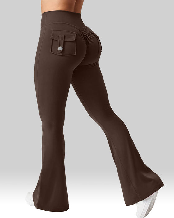 Lastiska Snabbtorkande Utsvängda Sport- Och Yogabyxor