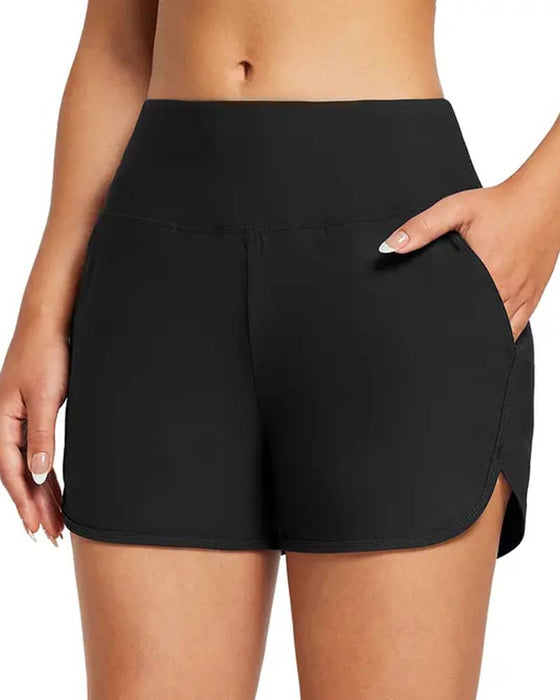 Shorts Hög Midja Split Sportig Casual