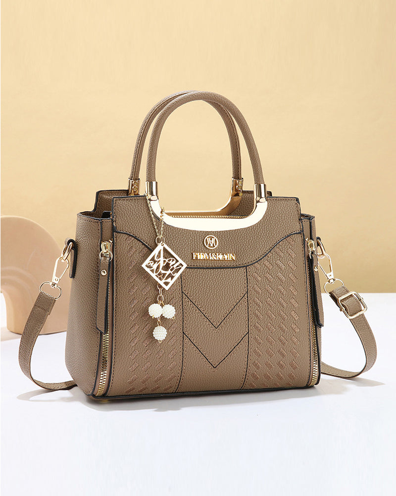 Väska Kvinna'S V-Stygn Topphandtag Satchel