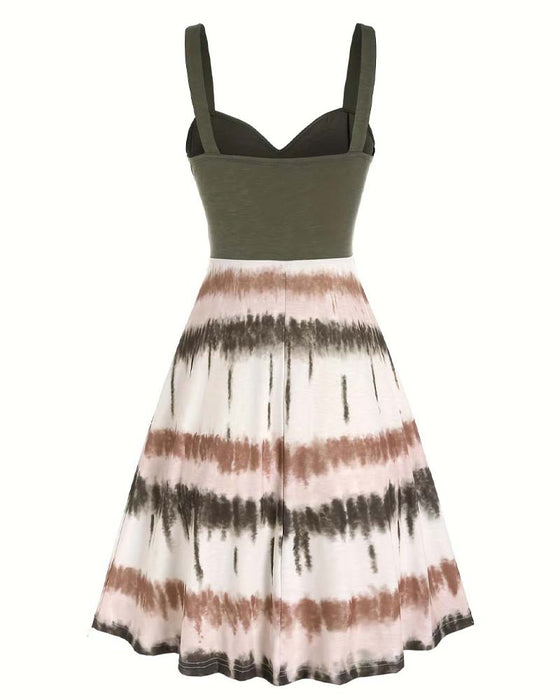 Klänning Tie-Dye Spagettiband Midi