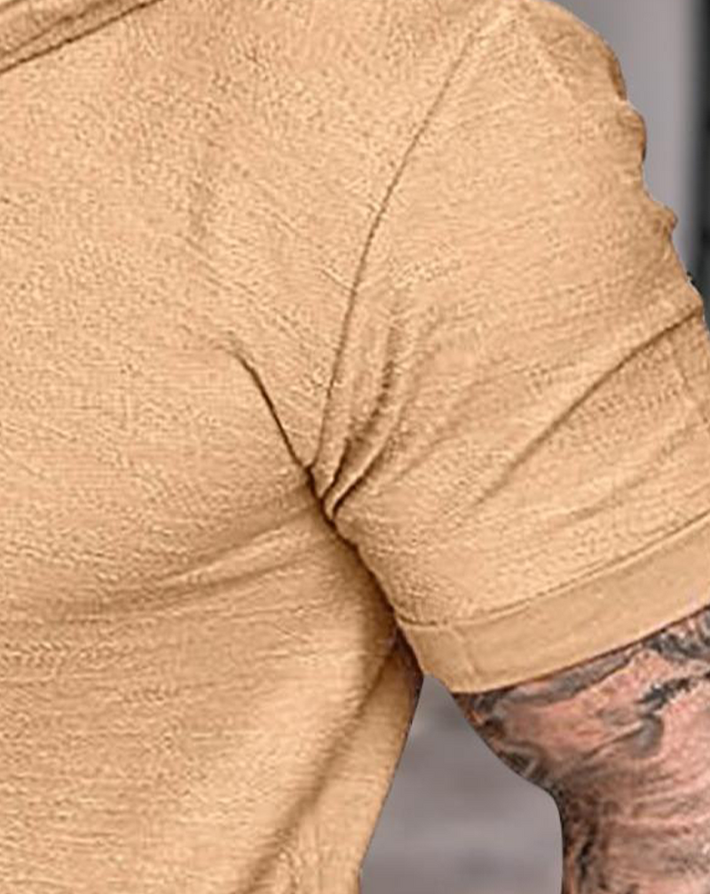 T-Shirt Herr Enfärgad Dragsko Med Huva Kort Ärm Tröja Casual Sommar