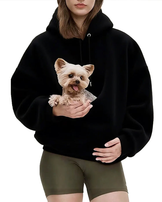 Tröja Teddy Husdjursficka Huva