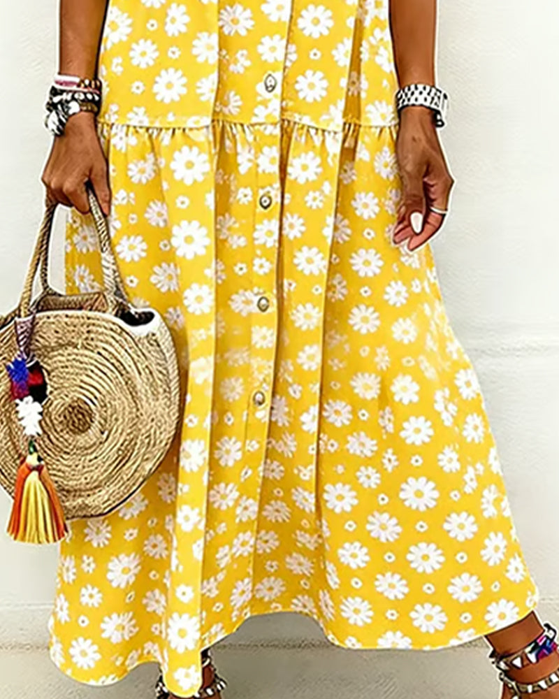 Klänning Tusensköna V-ringning