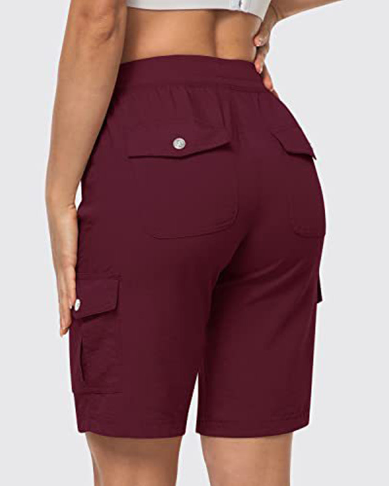 Kvinnors Shorts Snabbtorkande Cargoshorts Med Fickor