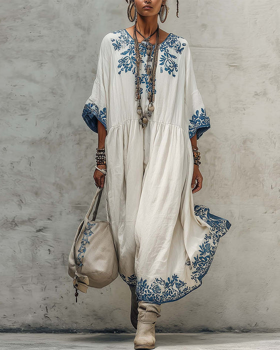 Klänning Mode Plus Storlek Tryckt