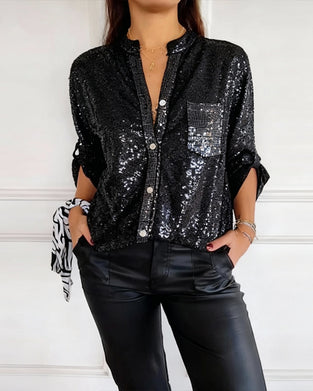 Stilfull Enfärgad Skjorta Med Ficka