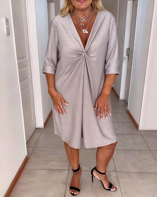 Klänning Sexig V-ringning Lössittande Och Elegant