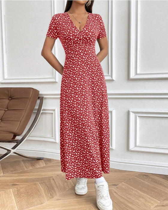 Klänning Sexig Elegant Mönstrad