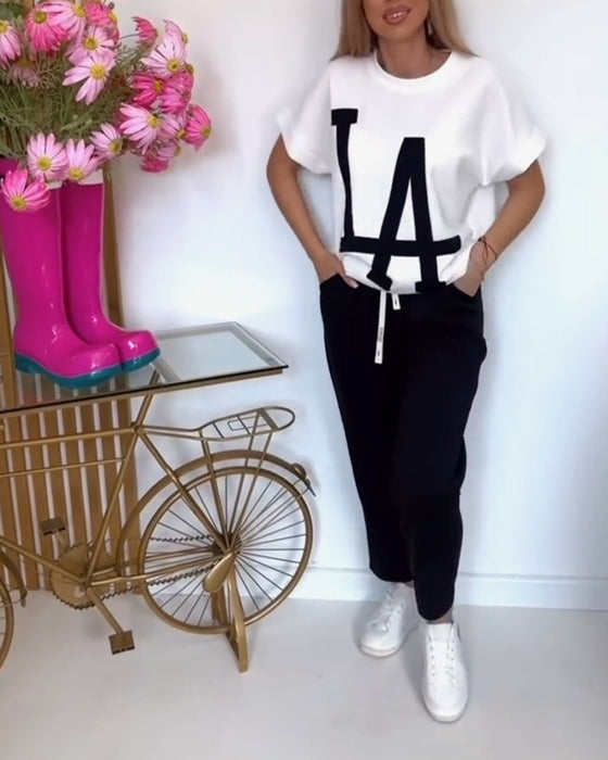 Sätt Casual Letter Print Sports
