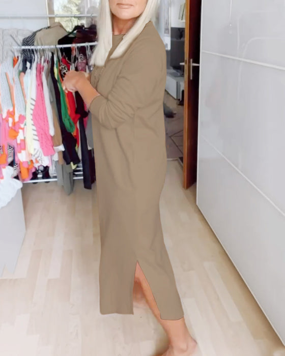 Avslappnad Klänning med rund hals