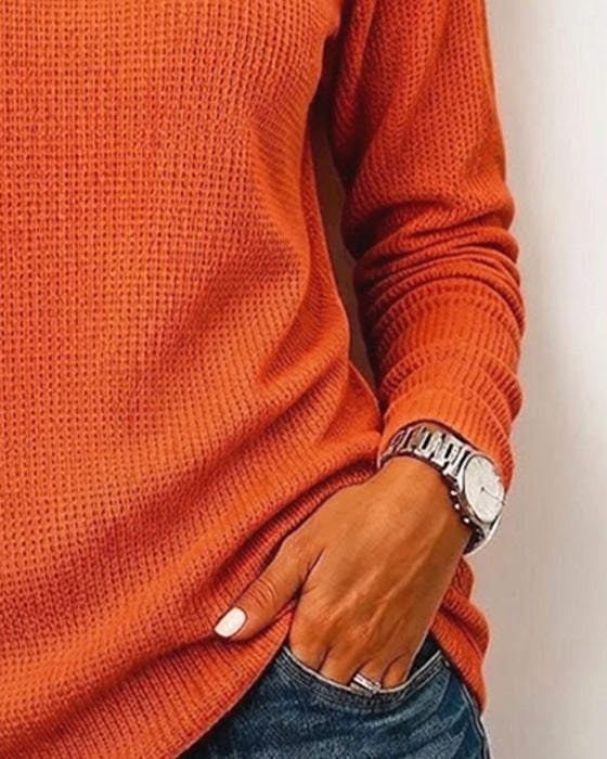 Blus Casual Mock Neck Lång Ärm