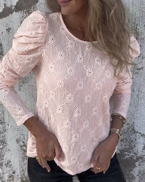 Blus Med Puffärmar Och Cutout-Detaljer