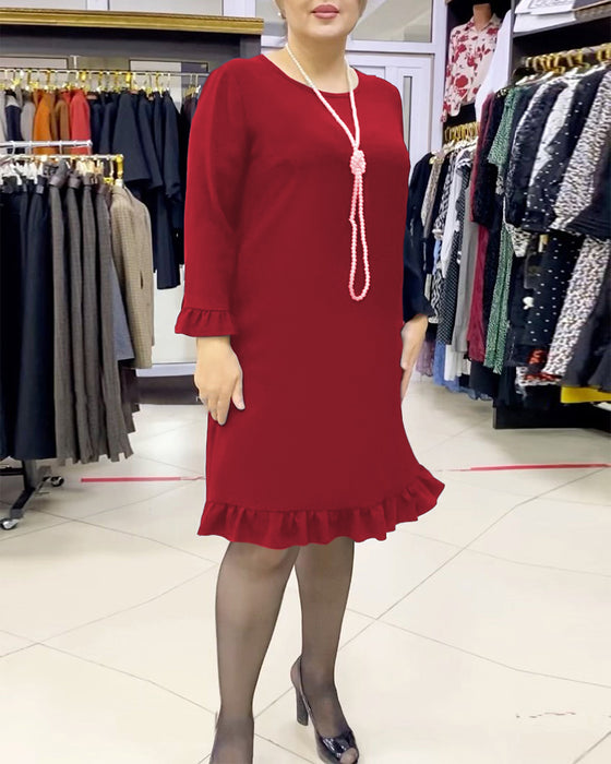 Patchwork volang enfärgad klänning