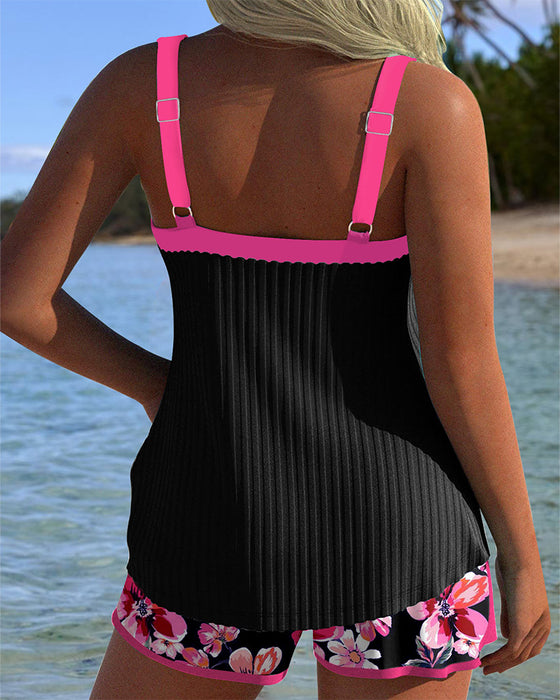 Tankini V-Ringad Tryckt Sportboxerbyxor