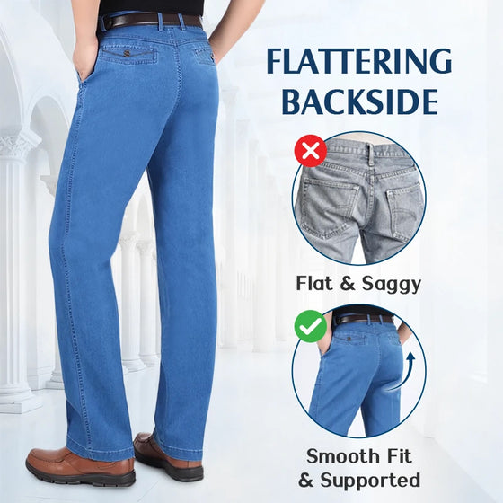 Herr Klassisk Rak Passform Stretchjeans