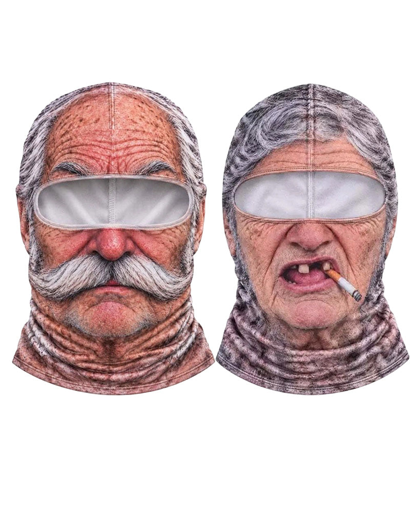 Mask Rolig 3d Grinig Gammal Man Skidåkning