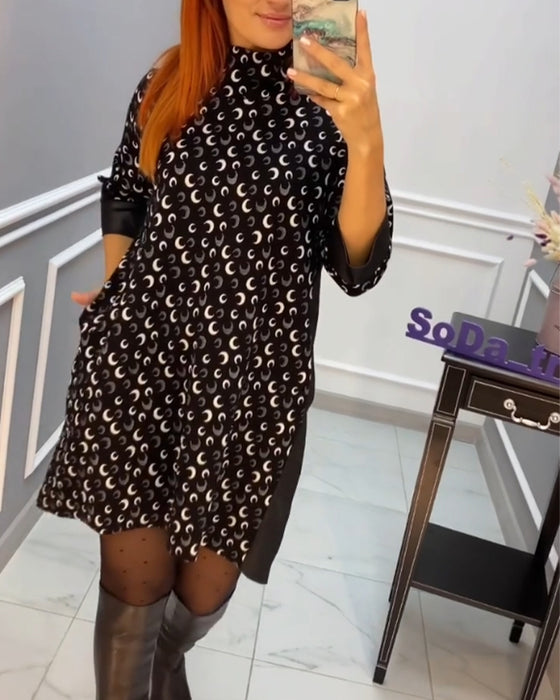 Casual klänning med fjärilstryck