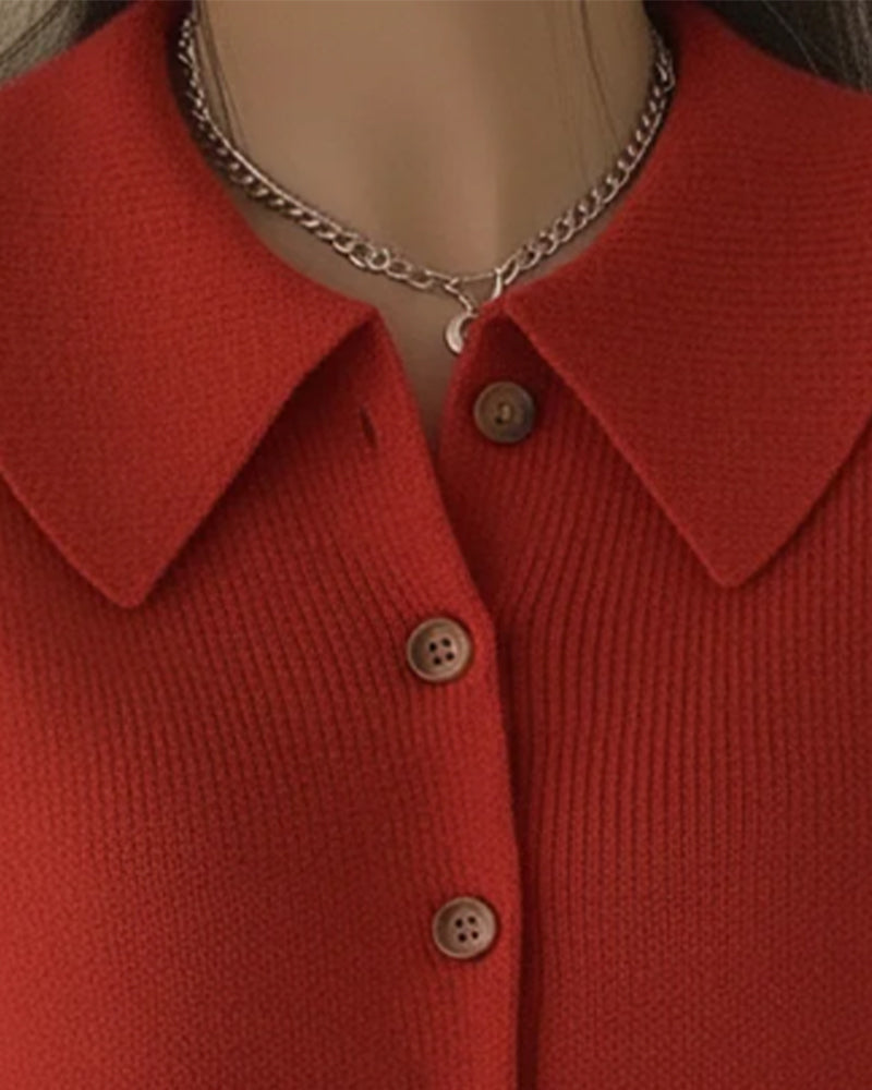 Långärmad Pullover Med Knappt Slag