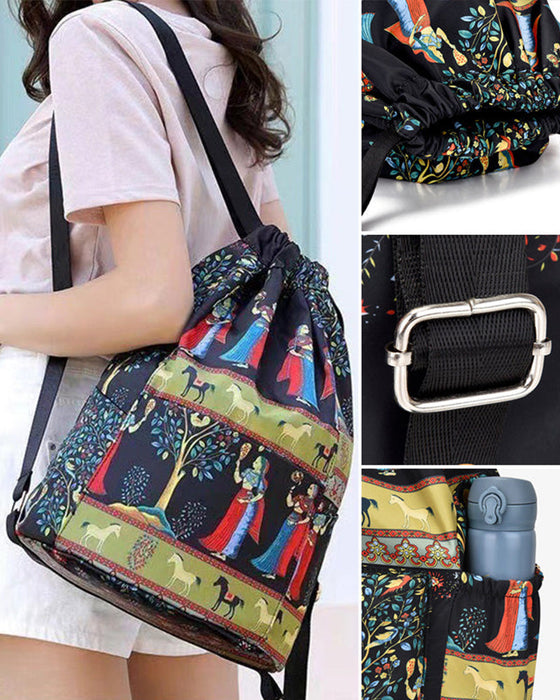 Etnisk stil dragsko axelväska