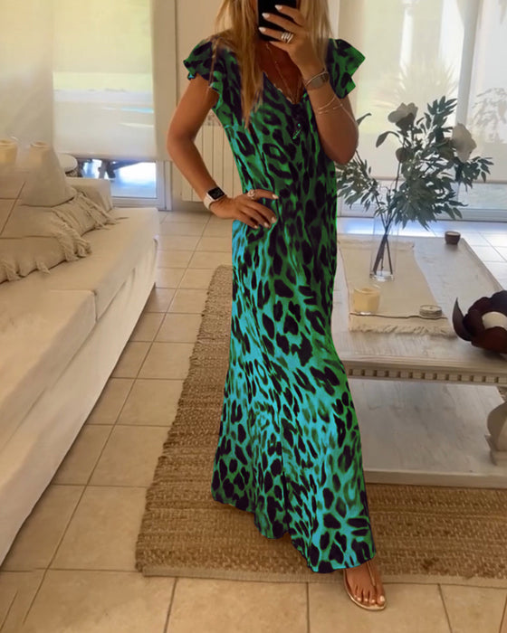 Klänning med korta ärmar och retrostil