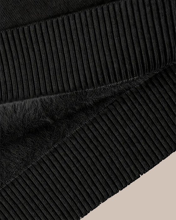 Enfärgad långärmad förtjockad tröja