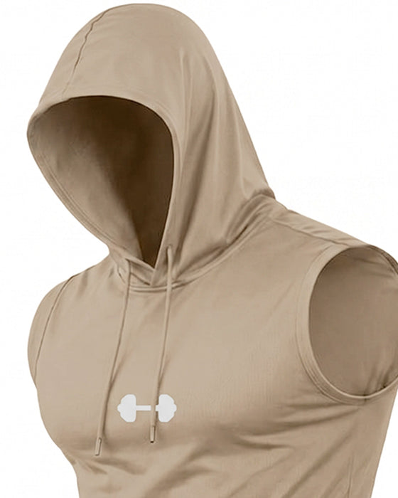 Tank Top Hoodie Tröja Ärmlös Dragsko