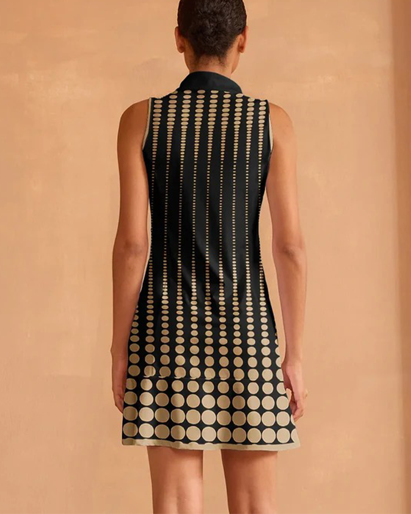 Klänning Svart Och Guld Prickig Golf