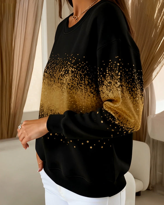 Luvtröja Moderiktig Rundhalsad Gradienttryck