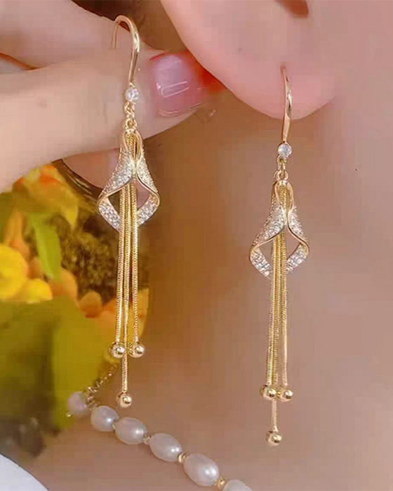 ✨ Örhängen Elegant Diamantformad Fringe 💎