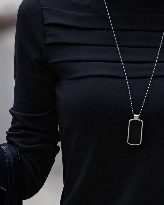 Topp Slim Fit Plisserad Lång Ärm