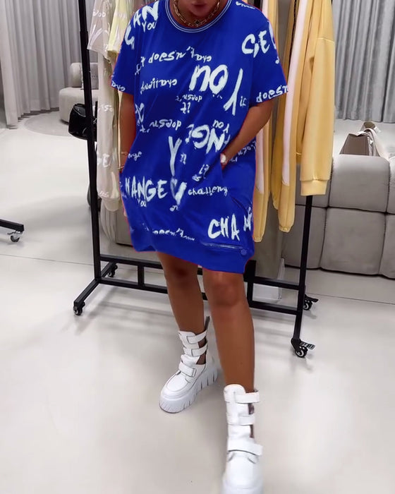 Klänning Löst Bokstavstryck