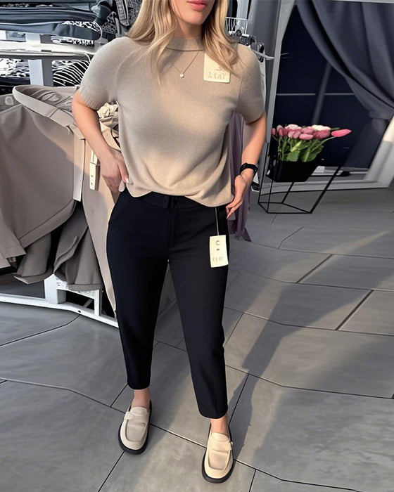 Byxor Enfärgad Avslappnad Rak