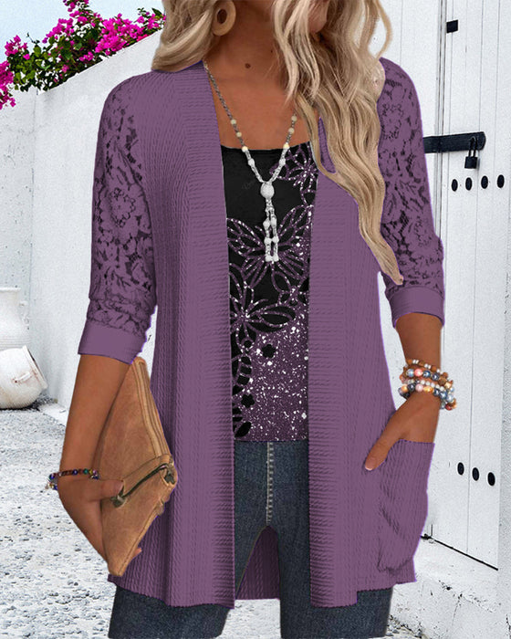 Avslappnad fjärilspets med patchwork-ficka