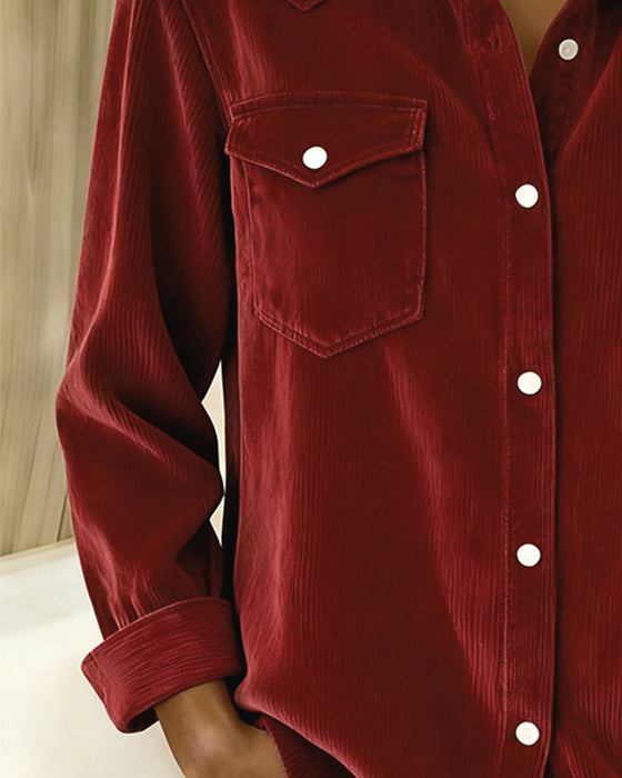 Långärmad Skjorta Med Slag Och Knappning