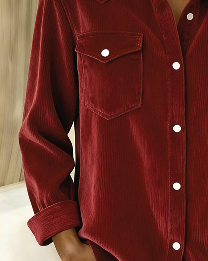 Långärmad Skjorta Med Slag Och Knappning