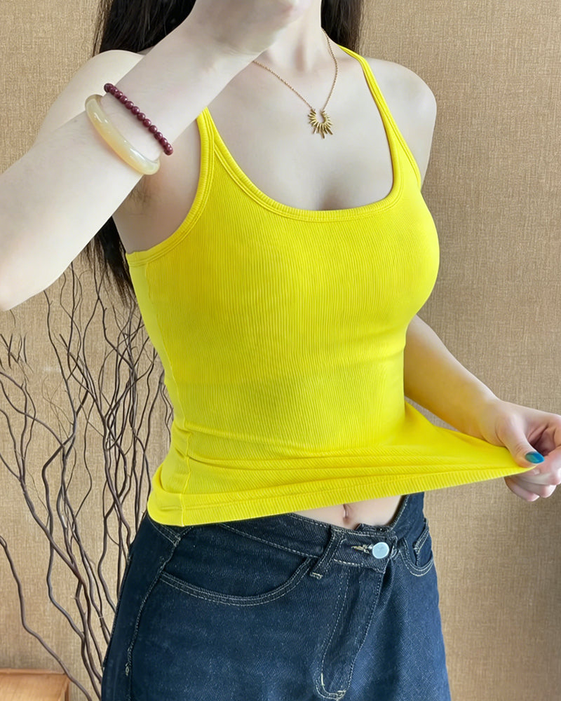 Linne Med Inbyggd Bh Plus-Size Racerback