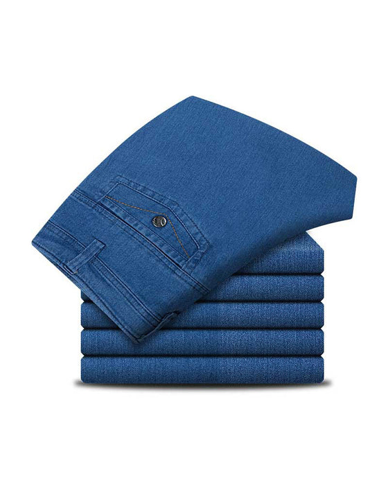 Herr Klassisk Rak Passform Stretchjeans