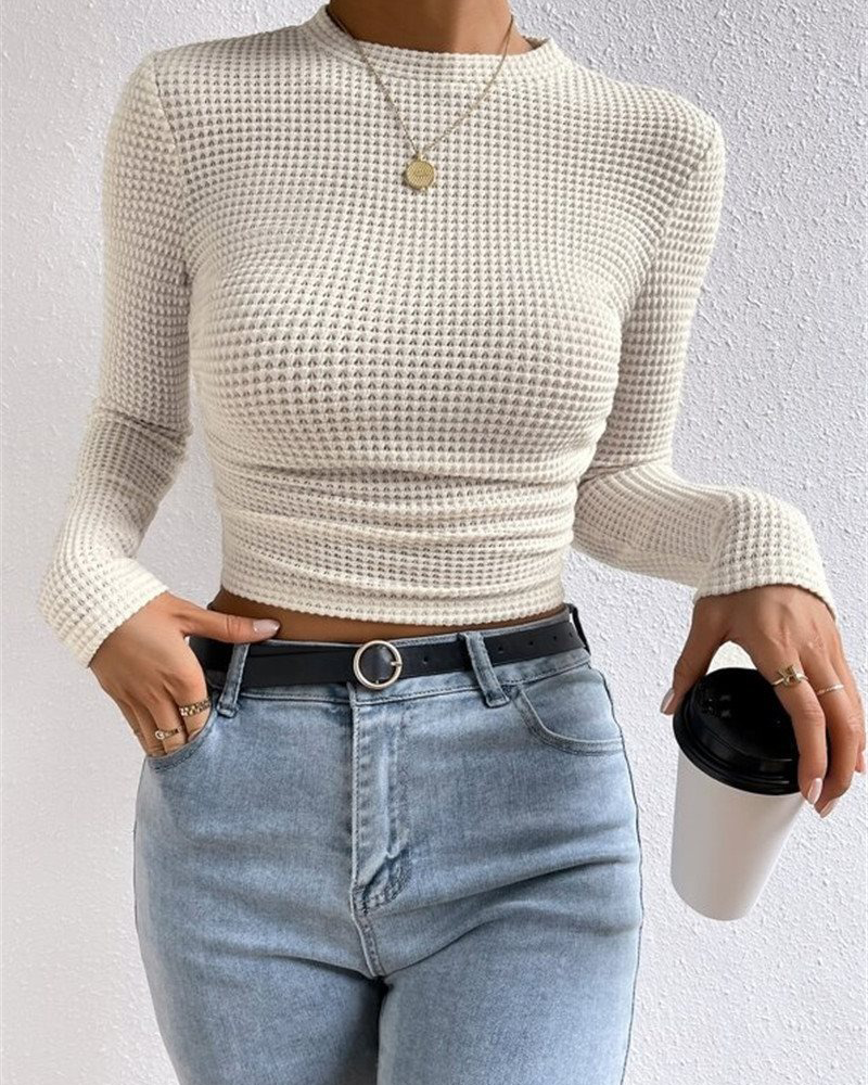 Topp Slim Fit Mångsidig Lång Ärm