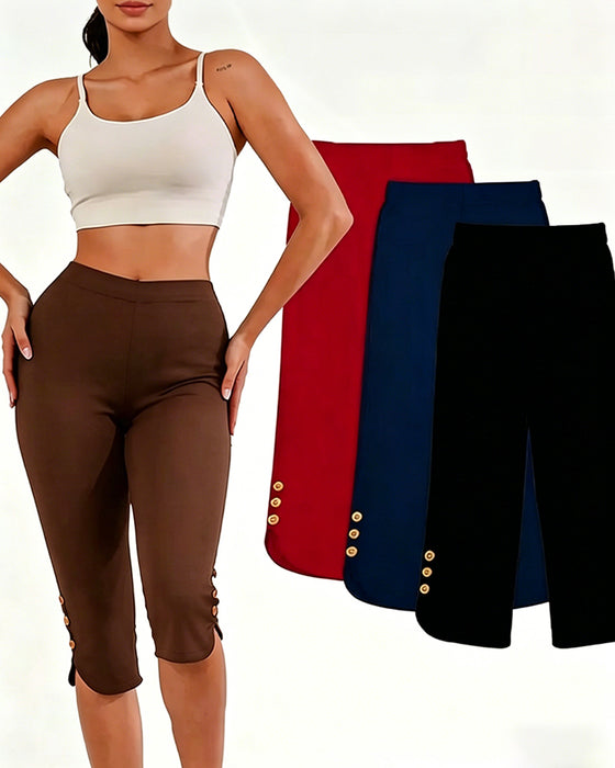 Leggings Enfärgad Slim-Fit Kapad