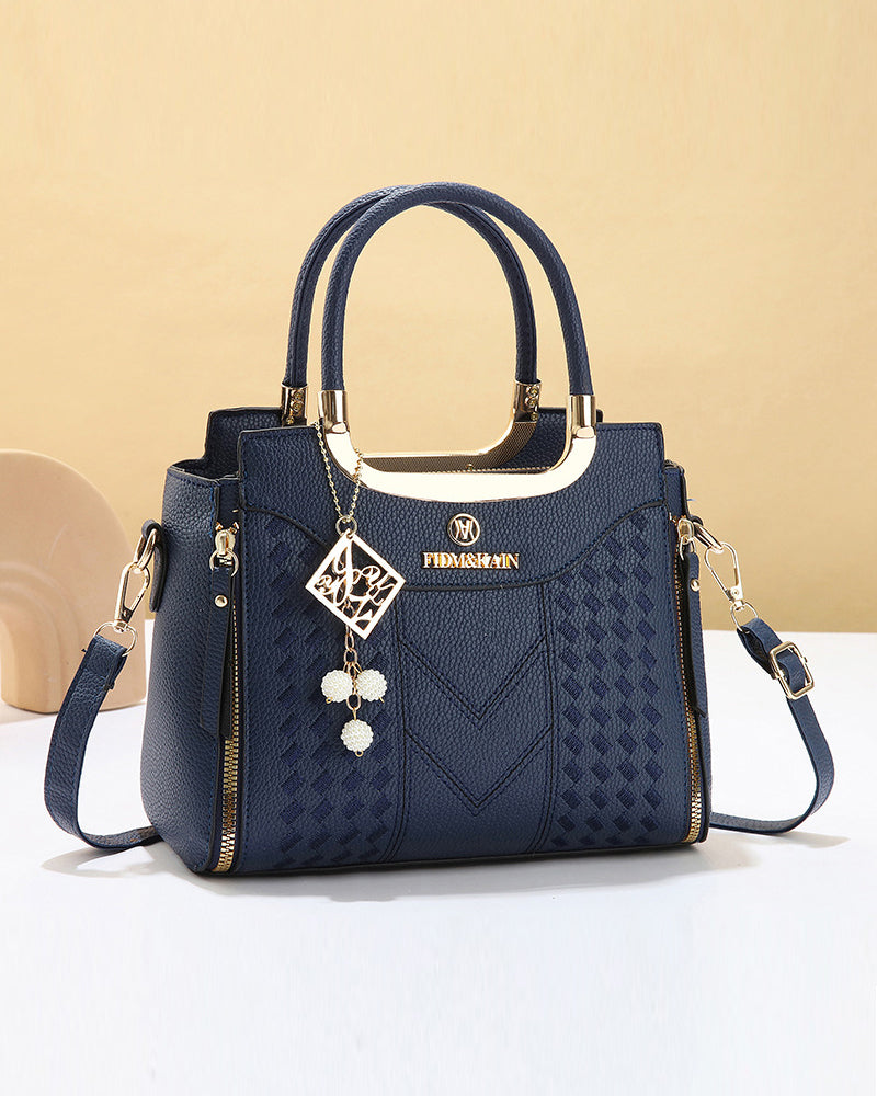 Väska Kvinna'S V-Stygn Topphandtag Satchel